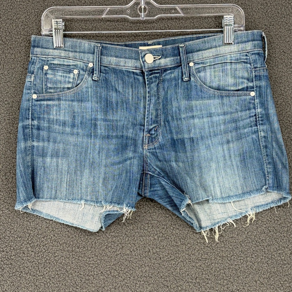 Mother S.N.S Frayed Short Adios to My Old Life Blue Denim Cut Offs Size 26